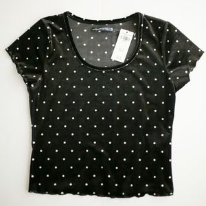 Abercrombie & Fitch Black White Polka Dot Top XS
